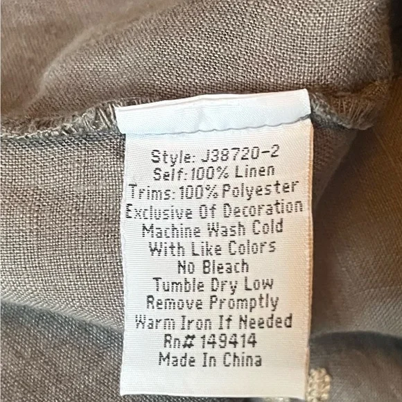 Johnny Was Khemi Embroidered Linen Tank Dress SZ M - Picture 16 of 16